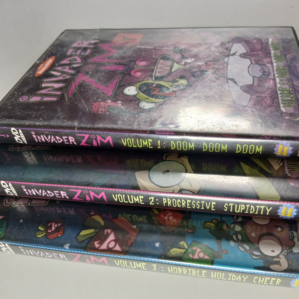 Nickelodeon Invader Zim DVD Set Volumes 1-3 Episodes 1-27 Retro Cartoon